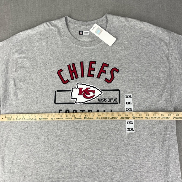 Kansas City Chiefs Shirt Size 3XL Gray NFL Football Tee XXXL Cotton NWT - Picture 8 of 12